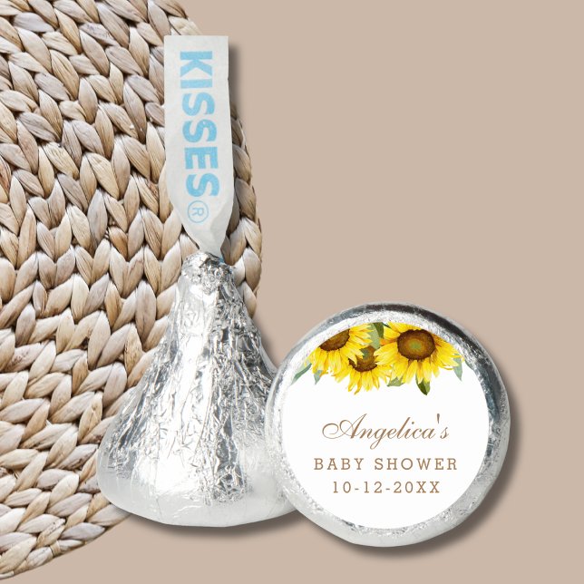 Pretty Yellow Sunflower Baby Girl Shower  Hershey®'s Kisses® (Creator Uploaded)