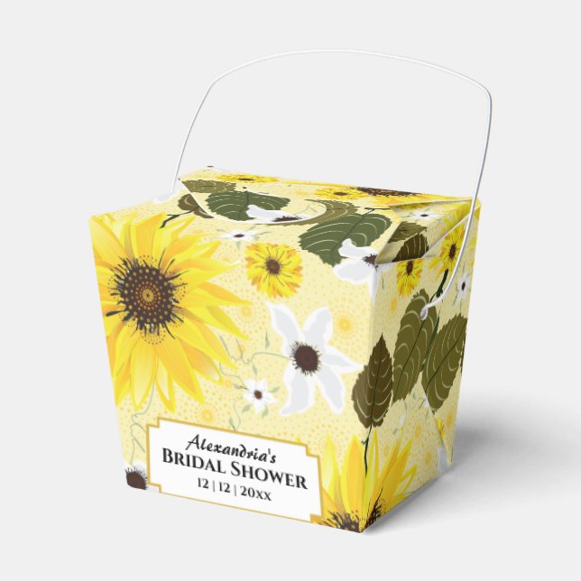 Pretty Yellow Sunflower Garden Floral Favor Boxes (Front Side)
