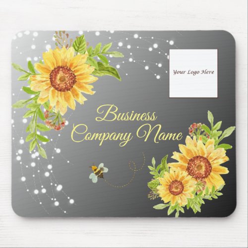Pretty Yellow Sunflower Gradient Custom Business  Mouse Pad