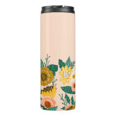 Pretty Yellow Sunflower Wildflowers & Butterflies Thermal Tumbler (Back)