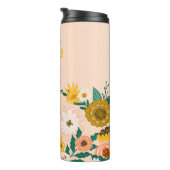 Pretty Yellow Sunflower Wildflowers & Butterflies Thermal Tumbler (Rotated Right)