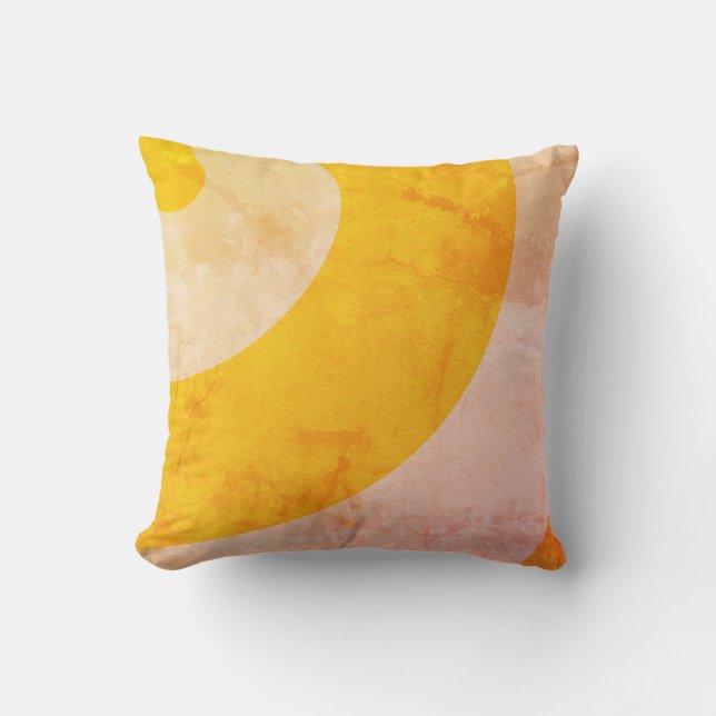 Pretty Yellow Swirls Throw Pillow (Front)