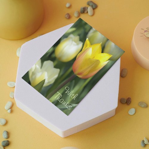 Pretty Yellow Tulip Floral Thank You Card