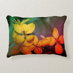 Pretty Yellow Wildflowers Abstract  Accent Pillow