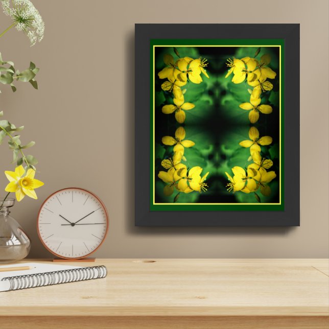 Pretty Yellow Wildflowers Abstract Framed Art (Table Top)