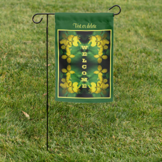 Pretty Yellow Wildflowers Abstract Personalized Garden Flag