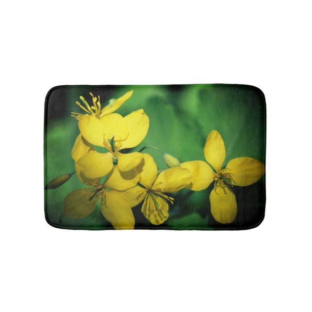 Pretty Yellow Wildflowers Bath Mat (Front)