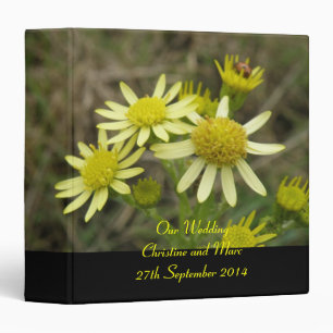 Pretty Yellow Wildflowers Custom Wedding Binder