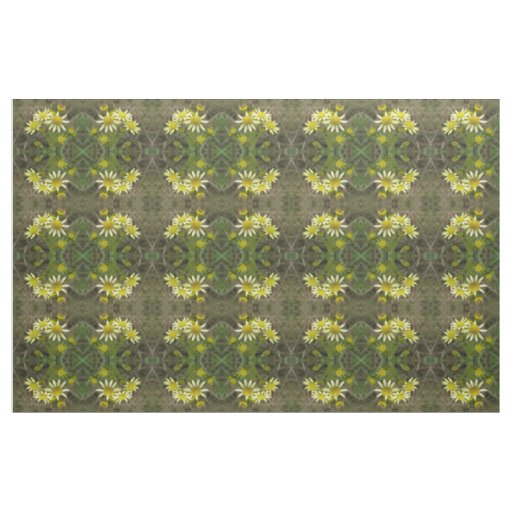 Pretty Yellow Wildflowers Floral Patterned Fabric