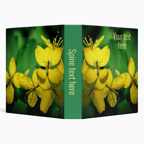 Pretty Yellow Wildflowers Personalized 3 Ring Binder