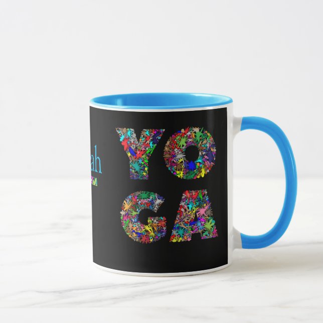 Pretty Yoga Gift Mug with Custom Name Coffee Cup (Right)