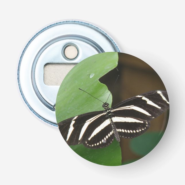 Pretty Zebra Longwing Butterfly Bottle Opener (Front)