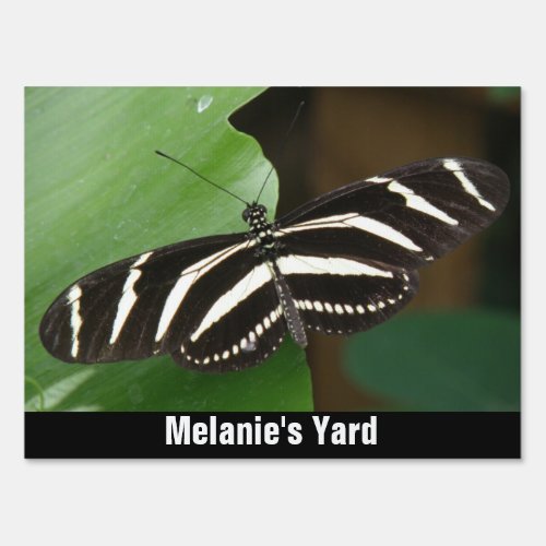 Pretty Zebra Longwing Butterfly Custom Yard Sign
