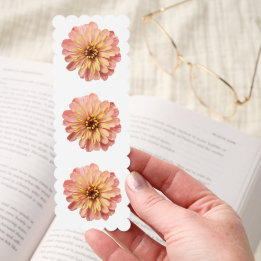 Pretty Zinnia Flower Floral Photograph Bookmarks