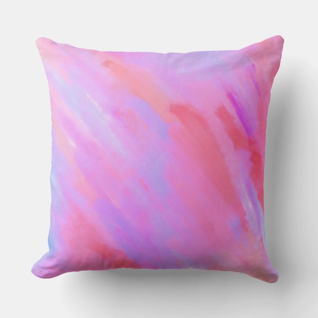 PrettyBright Bold Original Abstract Colorful Arty  Throw Pillow (Front)