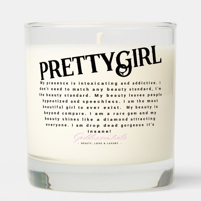 PRETTYGIRL Affirmations Candle (Front)