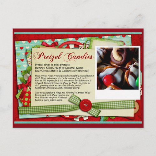 Pretzel Candy Christmas RECIPE CARD