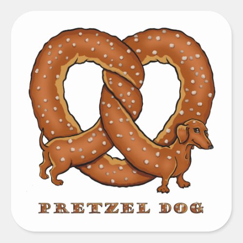 Pretzel Dog Dachshund Square Sticker