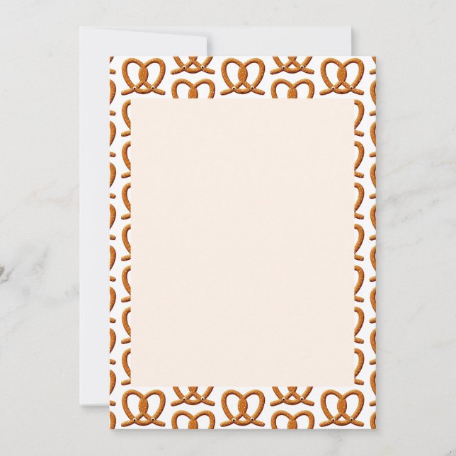 Pretzel Drawing Print Pattern Invitation (Front)