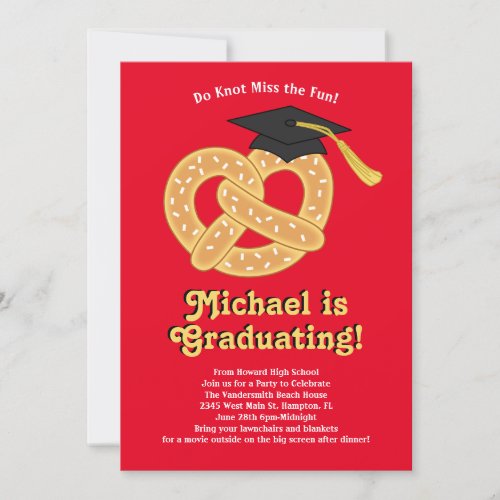 Pretzel Graduation Party Invitation