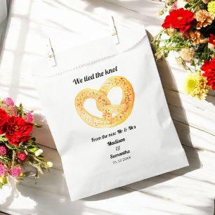 Pretzel Heart Wedding Donut Favor Bag
