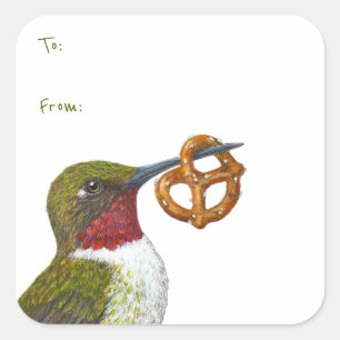 Pretzel hummingbird to/from sticker