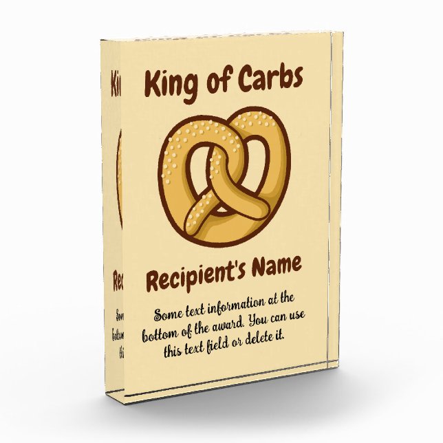 Pretzel Icon Acrylic Award (Left)