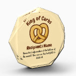 Pretzel Icon Acrylic Award<br><div class="desc">Baked pretzel illustration. Custom background color. Custom text.</div>