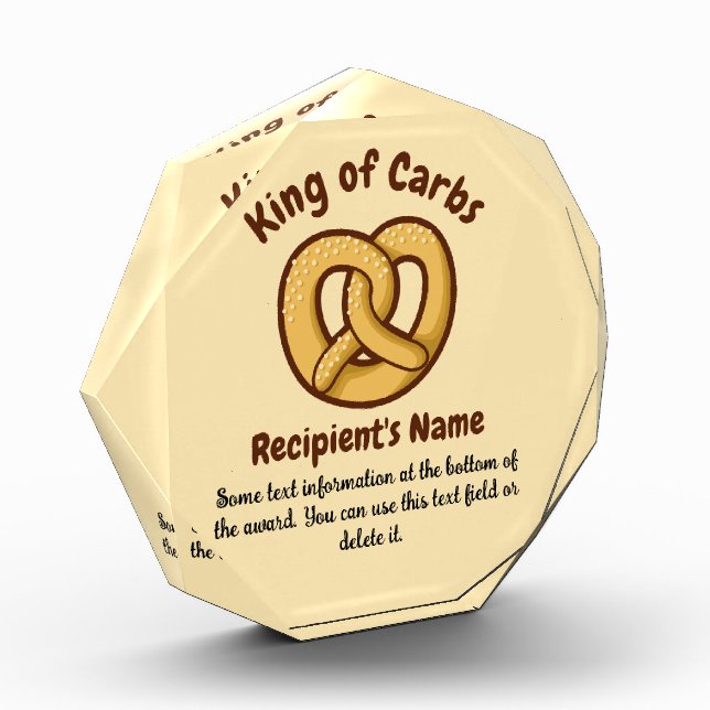 Pretzel Icon Acrylic Award (Left)