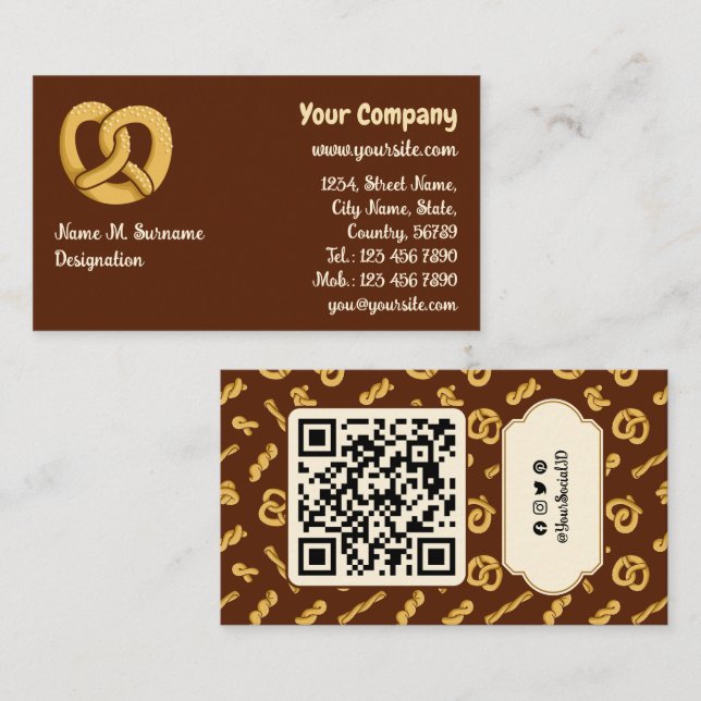 Pretzel Icon Business Card (Front/Back)