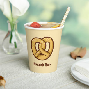 Pretzel Icon Paper Cups