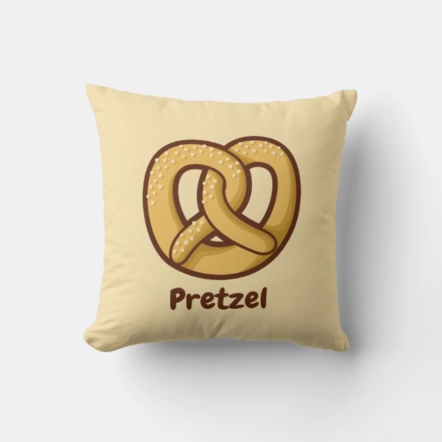 Pretzel Icon Throw Pillow (Front)