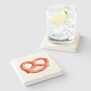 Pretzel Knot Snacks Pretzels Stone Coaster