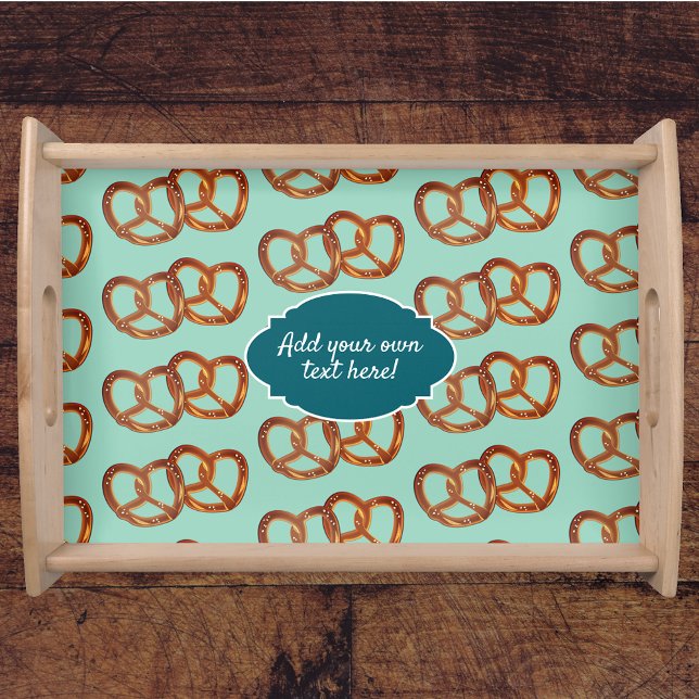 Pretzel Lovers Entwined Bread Twists - add text Serving Tray (Creator Uploaded)