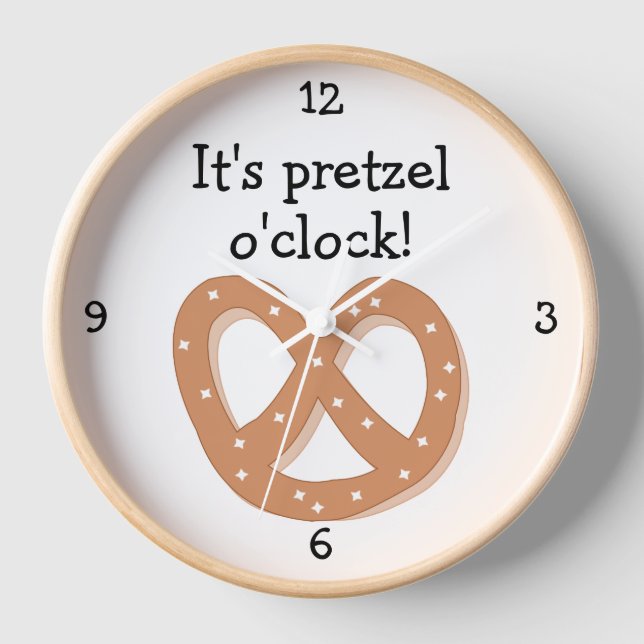 Pretzel O'Clock fun food graphic Clock (Front)