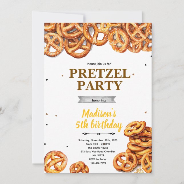 Pretzel Party Invitation  (Front)