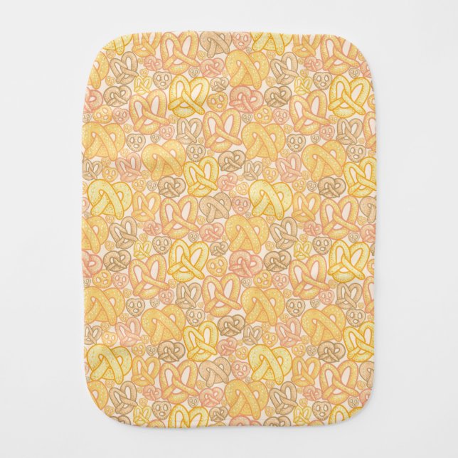Pretzel Pattern Baby Burp Cloth (Front)