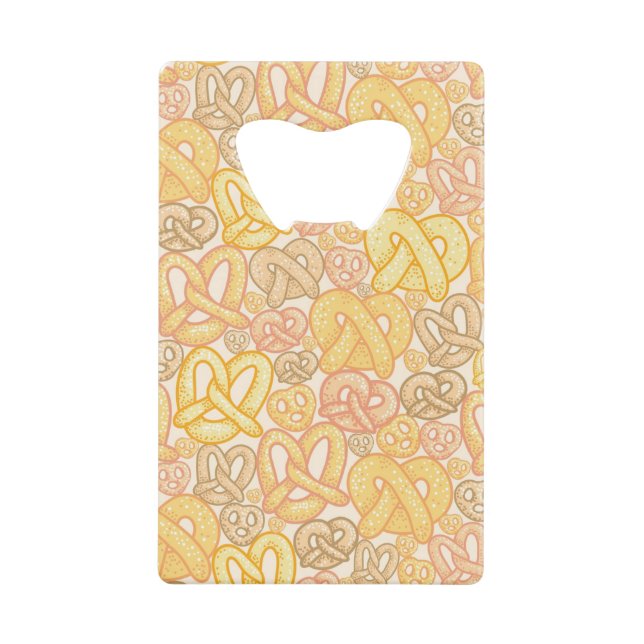 Pretzel Pattern Credit Card Bottle Opener (Front)
