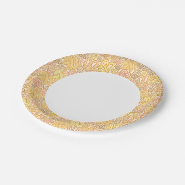 Pretzel Pattern Paper Plates (Angled)