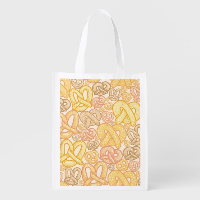 Pretzel Pattern Reusable Grocery Bag (Front)