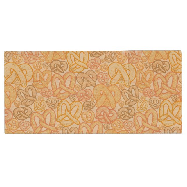 Pretzel Pattern Wood USB Flash Drive (Front)