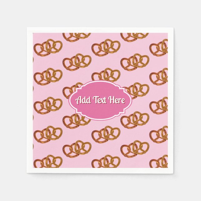 Pretzel Romance: Heart shaped overlapped knots Napkins (Front)