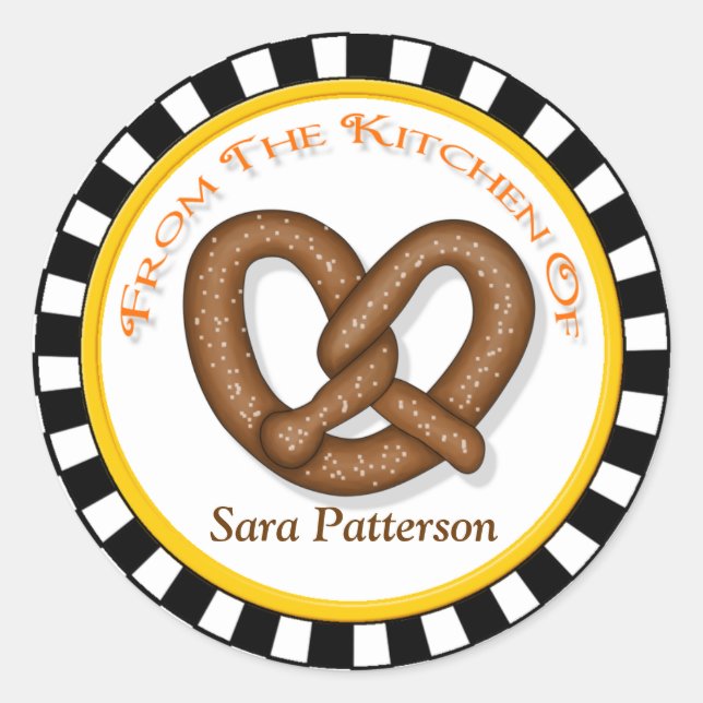 Pretzel & Round Checkerboard Kitchen Stickers (Front)