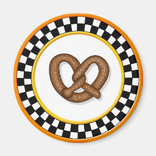 Pretzel & Round Checkerboard Magnet