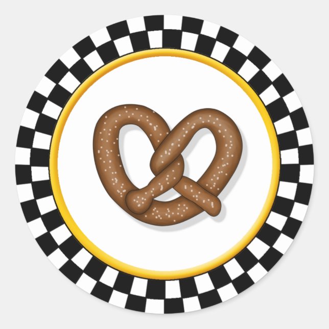 Pretzel & Round Checkerboard Stickers (Front)