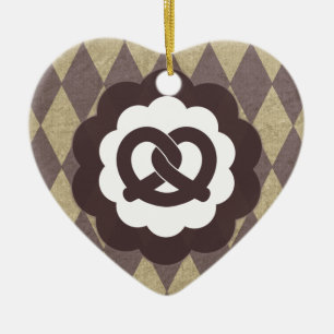 pretzel vintage ceramic ornament
