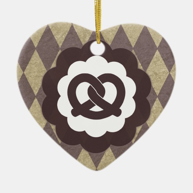 pretzel vintage ceramic ornament (Front)