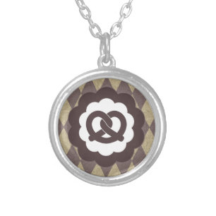 pretzel vintage silver plated necklace