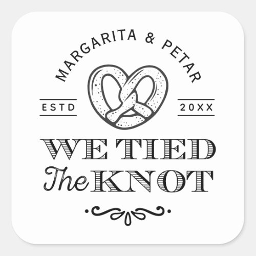 Pretzel We Tied The Knot Thank You Wedding Tags