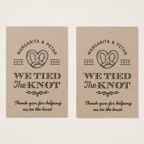 Pretzel We Tied The Knot Thank You Wedding Tags